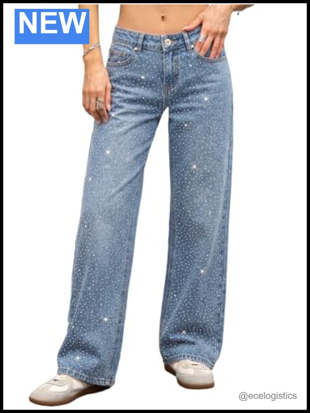 Low Rise Baggy Jeans Women Straight Leg Y2K Denim Pants Stretchy Cotton